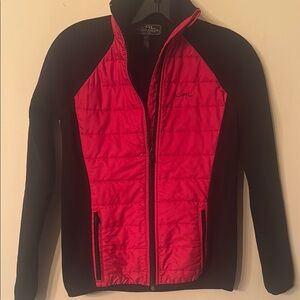 Lauren Ralph Lauren Red and Black Quilted Fleece Jacket
